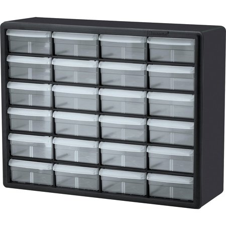 Akro-Mils Storage Cabinet with 24 Drawers, Plastic; Polymer, 15.8" H x 6.4" D AKM10124